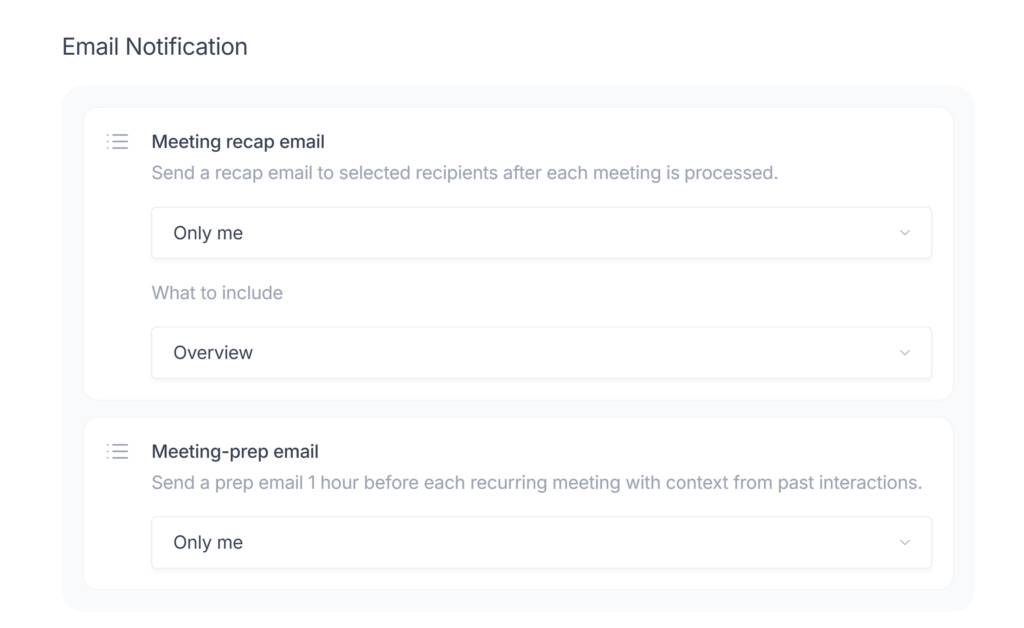 How to Use Fireflies AI. Fireflies email notification setting. Send a recap email to selected recipients after each meeting is processed.