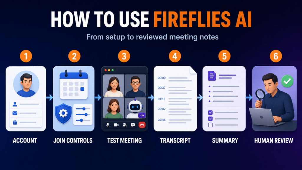 How to use Fireflies AI from calendar setup to human review